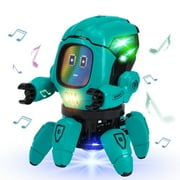 Lvelia Robot Toy for Kids,Electronic Walking Dancing Robot Toys with Flashing Lights and Music for Age 3-12 Year Old Boys Girls Birthday Gift,Green