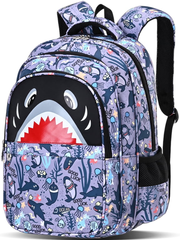School Backpack for Boys Kids,Large Capacity Lightweight Waterproof School Bag,Shark Printed