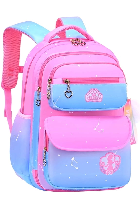 School Backpack Bag for Girls,Waterproof Large Capacity Kids Student Backpack Lightweight Bookbag for Children Teens Gift,Pink