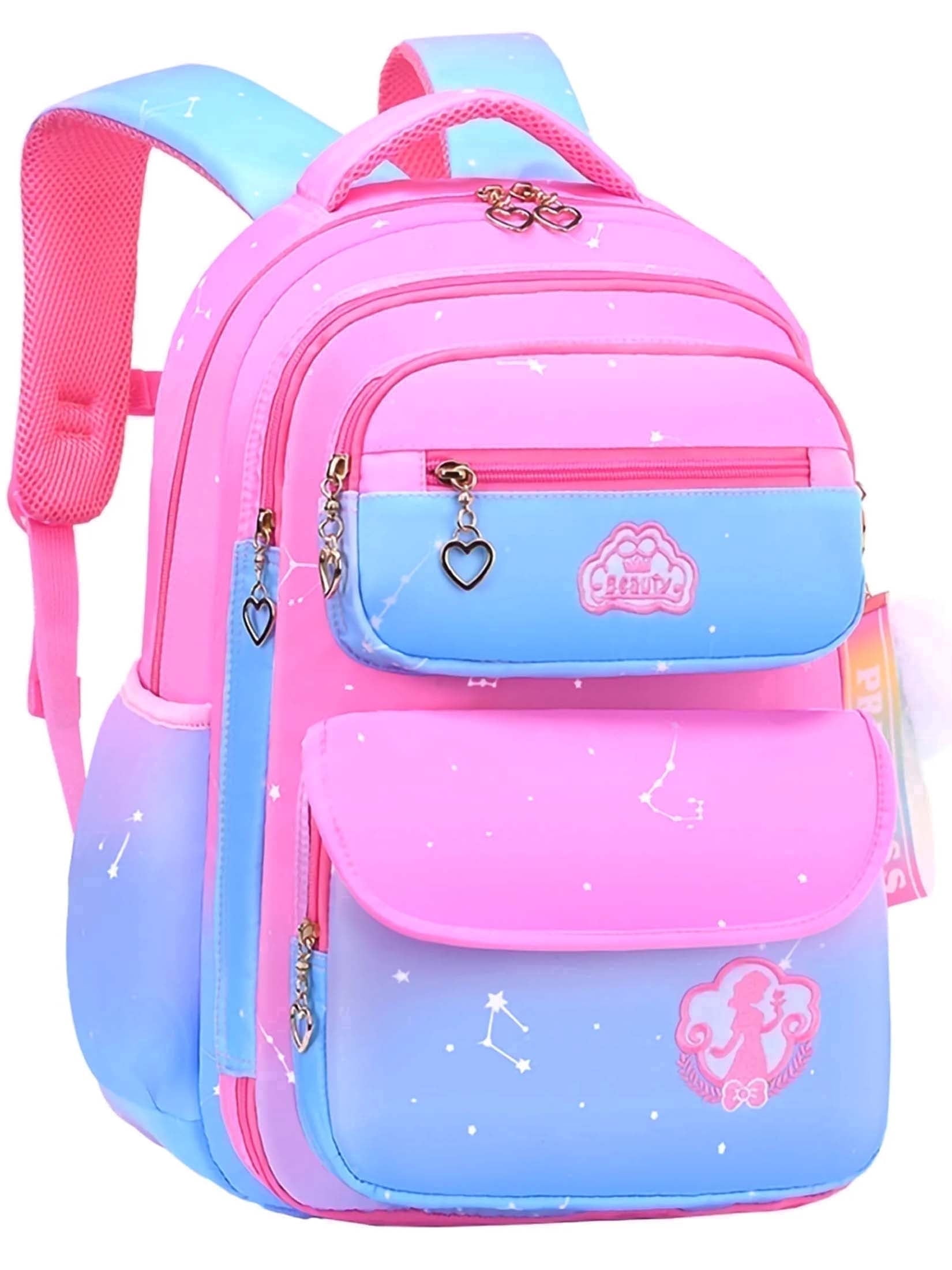 Lvelia School Backpack Bag for Girls,Fashion Waterproof Large Capacity Kids Backpack Lightweight Bookbag for Teens Gift,Pink
