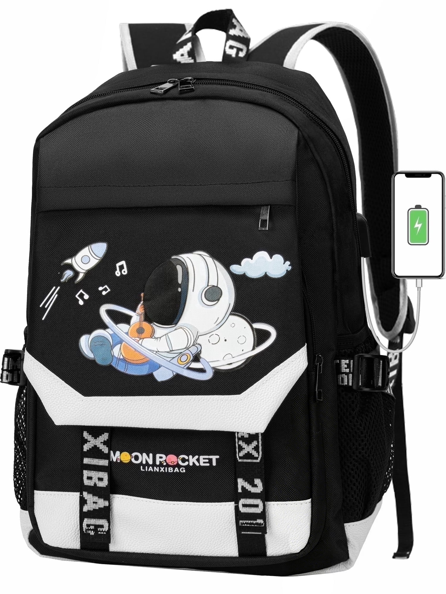 5 star backpack with usb kid Pawsky Kids Backpacks for Boys, Elementary School College Bookbag Lightweight Laptop Bag Baseball Anime Luminous Charging Port, Anti Theft Lock and Pencil Case, Black tech lightweight material for lightening burden HABETI Stray Kidss Backpack School