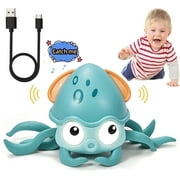 Lvelia Baby Toys Crawling Octopus, Rechargeable Tummy Time Baby Walkers Toys with Music and LED Light, Toddlers Sensory Interactive Christmas Birthday Gifts for 1-3 3-8 Years Old Boys Girls