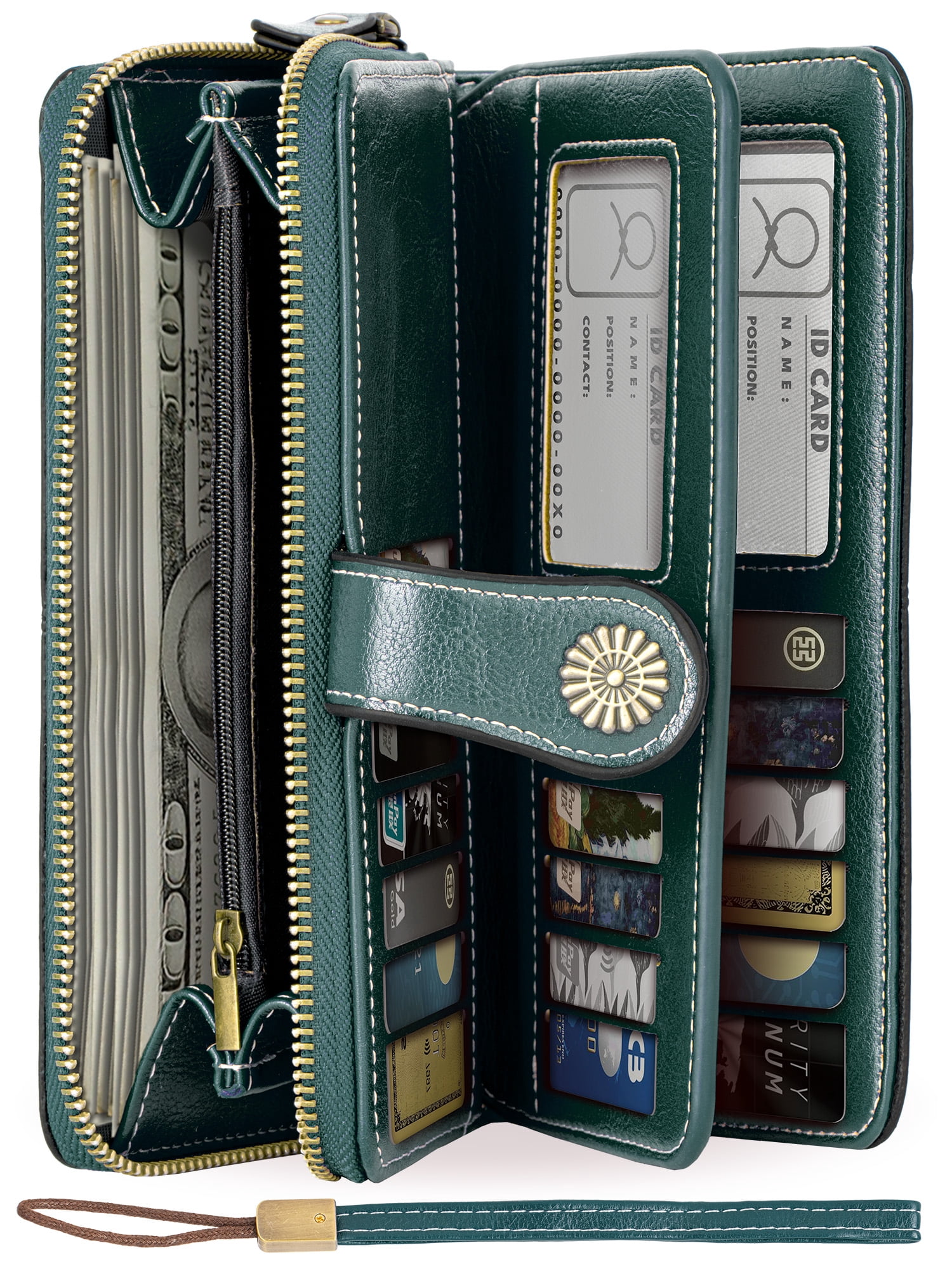Lvelia, Wallets for Women, Blue, Genuine Leather RFID Blocking ...