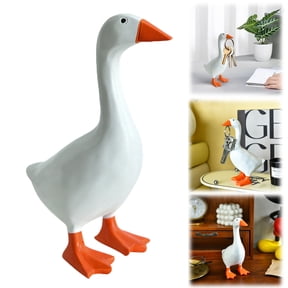 Lvgun 7" Magnetic Goose Key Holder Statue, Resin Cute Desk Organizer for Keys & Small Metal Tools, Holds Up to 2.8oz, Home Office Entryway Decor, 1 Piece