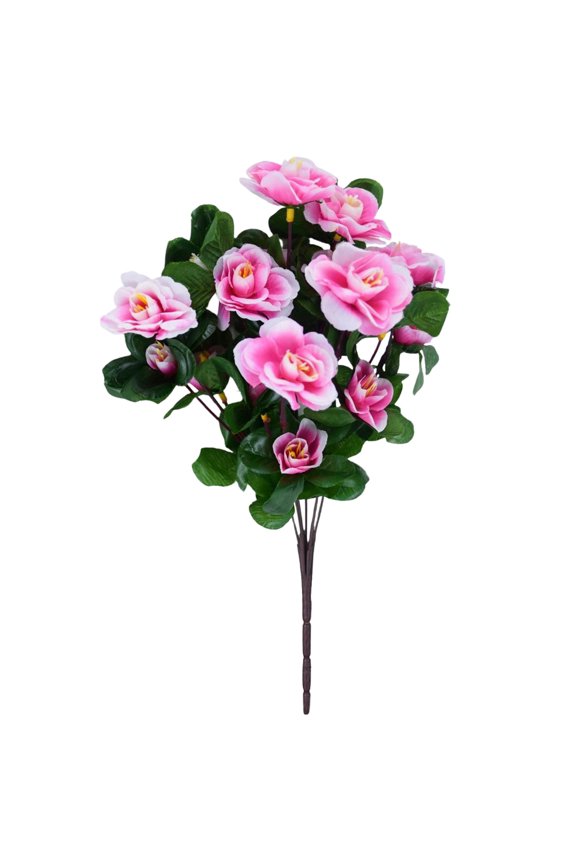 Under $5 Artificial Azalea Outdoor Flowers Plants Camellia for Outside Porch Patio Balcony Garden Yard Home