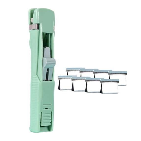 Lvgun Under $5 Portable Push Stapler with Reusable Clips Handheld Paper Clam Clip Dispenser No Hole Punch Free Binding Tool for Documents Student