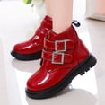 thumbnail image 1 of LvhaoGJOB Girls' Ankle Boots - Lace-Up Design, Side Zipper & Thick Platform Sole, 1 of 9