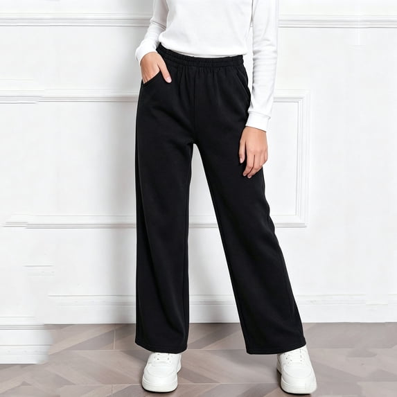 LvhaoGJOB Girls' Sweatpants for Playground - Elastic Waist, Multi-Pocket