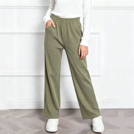 LvhaoGJOB Girls' Sweatpants for Playground - Elastic Waist, Multi-Pocket