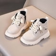 thumbnail image 1 of LvhaoGJOB Kids' Ankle Boots - Lace-Up Design, Side Zipper & Thick Platform Sole, 1 of 9