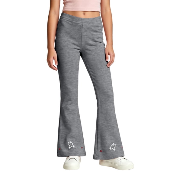 LvhaoGJOB Kids' Casual Pants - Soft, Elastic Waist & Pockets - Dark Gray 6-7 Years