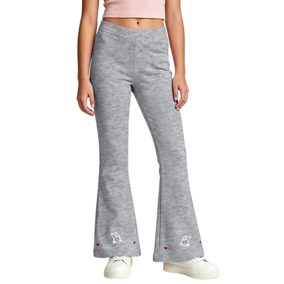 LvhaoGJOB Kids' Casual Pants - Soft, Elastic Waist & Pockets - Gray 4-5 Years