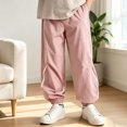 thumbnail image 1 of LvhaoGJOB Kids' Jogger Pants - Soft, Elastic Waist & Pockets - Pink 5-6 Years, 1 of 5