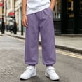 thumbnail image 1 of LvhaoGJOB Kids' Jogger Pants - Soft, Elastic Waist & Pockets - Purple 5-6 Years, 1 of 5