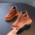 thumbnail image 1 of LvhaoGJOB Kids' Lace-Up Design Ankle Boots with Side Zipper and Thick Platform Sole, 1 of 9