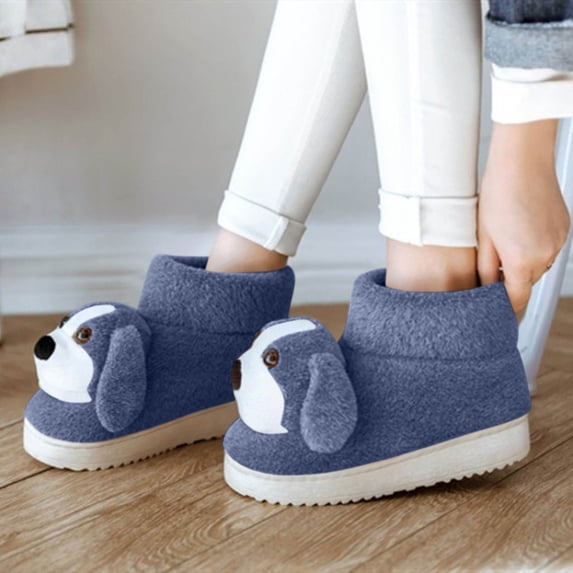 LvhaoGJOB Kids' Soft & Cozy Bootie Slippers with Plush Lining and Non-Slip Platform Sole
