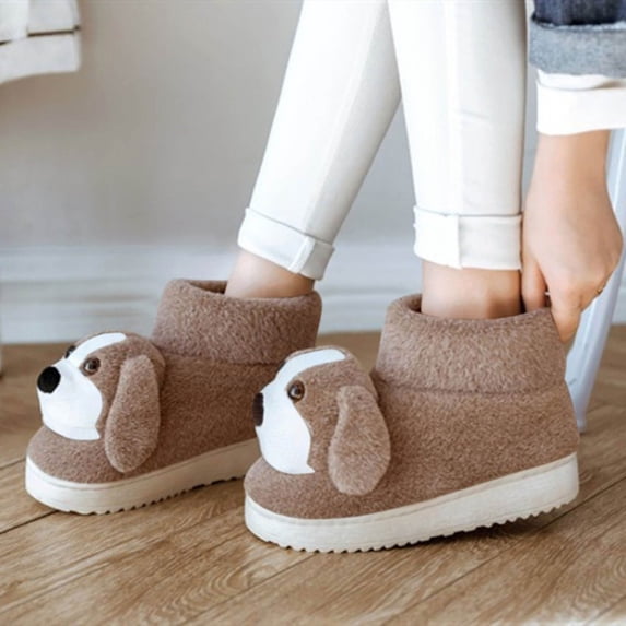 LvhaoGJOB Kids' Soft & Cozy Bootie Slippers with Plush Lining and Non-Slip Platform Sole