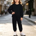 thumbnail image 1 of LvhaoGJOB Little Kids Boys Sweatshirt and Jogger Pants Outfit Set, Black - fleece fabric, 1 of 7