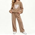 thumbnail image 1 of LvhaoGJOB Little Kids Girls Sweatshirt and Pants Outfit Set, Brown - teddy fleece, 1 of 6