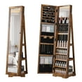 thumbnail image 1 of Lvifur 360° Rotating Jewelry Armoire with Full-Length Mirror,Lockable Mirror Jewelry Organizer,Mirror with Jewelry Storage, 1 of 7