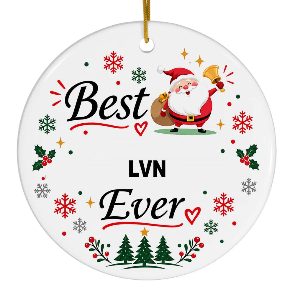Lvn Sign Lvn Christmas Ornament, Best Ever Job Appreciation Holiday Keepsake ...