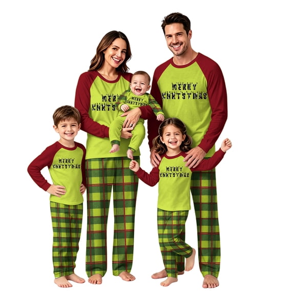 Lvotionpl 2026 Family Christmas Pajamas Matching Sets, Match Family Christmas Pjs Long Sleeve Top & Pants Set Matching Holiday Family Pajama Xmas Sets