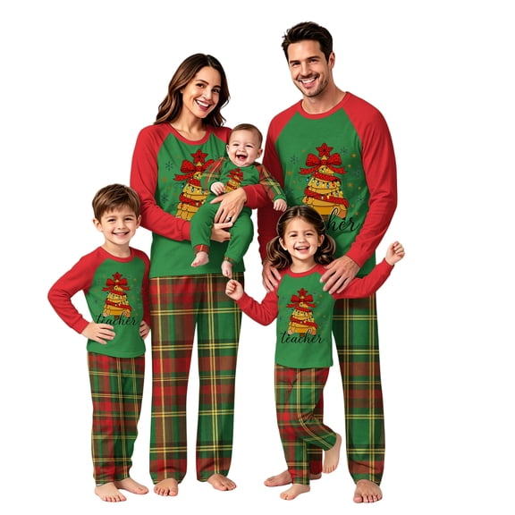 Lvotionpl 2026 Family Christmas Pajamas Matching Sets, Match Family Christmas Pjs Long Sleeve Top & Pants Set Matching Holiday Family Pajama Xmas Sets