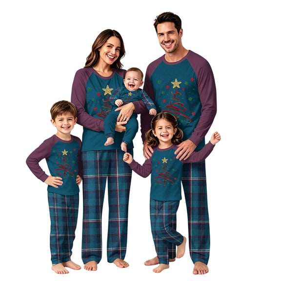 Lvotionpl 2026 Family Christmas Pajamas Matching Sets, Matching Family Christmas Pjs Long Sleeve Top & Pants Set Matching Holiday Family Pajama Xmas Sets