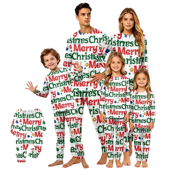 Lvotionpl 2026 Family Christmas Pajamas Matching Sets, Matching Family Christmas Pjs Long Sleeve Top & Pants Set Matching Holiday Family Pajama Xmas Sets