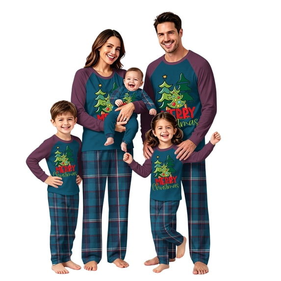 Lvotionpl 2026 Family Christmas Pajamas Matching Sets, Match Family Christmas Pjs Long Sleeve Top & Pants Set Matching Holiday Family Pajama Xmas Sets