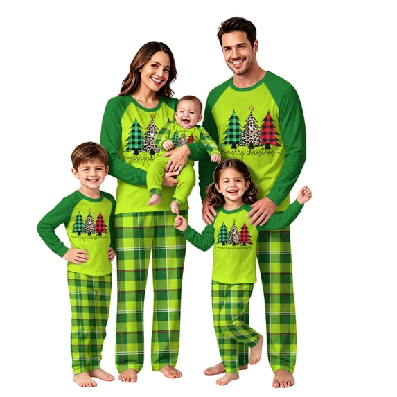 Lvotionpl 2026 Family Christmas Pajamas Matching Sets, Matching Family Christmas Pjs Long Sleeve Top & Pants Set Matching Holiday Family Pajama Xmas Sets