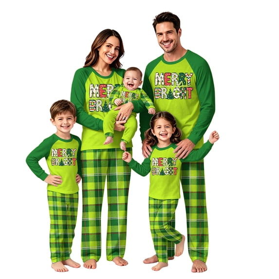 Lvotionpl 2026 Family Christmas Pajamas Matching Sets, Matching Family Christmas Pjs Long Sleeve Top & Pants Set Matching Holiday Family Pajama Xmas Sets
