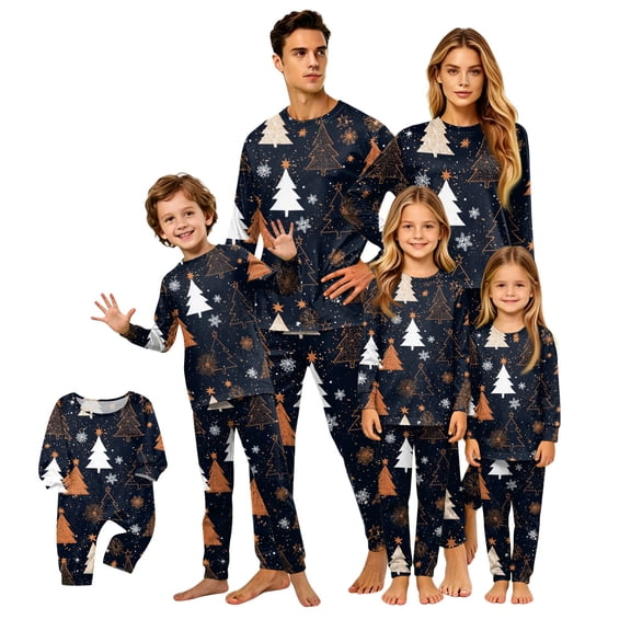 Lvotionpl 2026 Family Christmas Pajamas Matching Sets, Match Family Christmas Pjs Long Sleeve Top & Pants Set Matching Holiday Family Pajama Xmas Sets