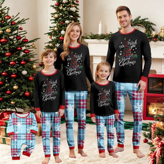 Lvotionpl 2026 Family Matching Christmas Pajamas Set, Christmas PJs for Men Women s, Long Sleeve Tops and Pants, Holiday Family Sleepwear, Xmas Pajama Sets