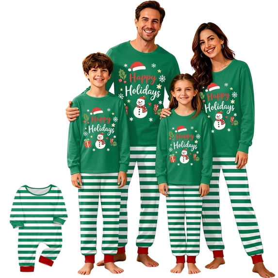 Lvotionpl 2026 Family Matching Christmas Pajamas Set, Christmas PJs for Men Women s, Long Sleeve Tops and Pants, Holiday Family Sleepwear, Xmas Pajama Sets