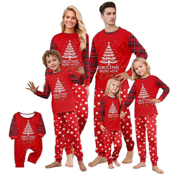 Lvotionpl 2026 Family Matching Christmas Pajamas Set, Christmas PJs for Men Women s, Long Sleeve Tops and Pants, Holiday Family Sleepwear, Xmas Pajama Sets