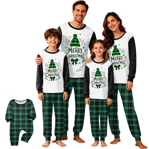 Lvotionpl 2026 Family Matching Christmas Pajamas Set, Christmas PJs for Men Women s, Long Sleeve Tops and Pants, Holiday Family Sleepwear, Xmas Pajama Sets