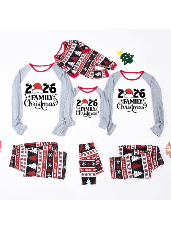 2026 Family Matching Christmas Pajamas Set, Christmas PJs for Men Women s, Long Sleeve Tops and Pants, Holiday Family Sleepwear, Xmas Pajama Sets
