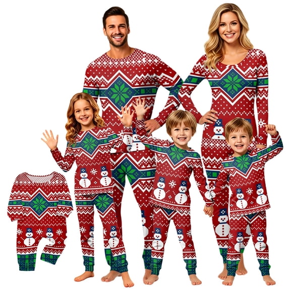 Lvotionpl 2026 Family Matching Christmas Pajamas Set, Christmas PJs for Men Women s, Long Sleeve Tops and Pants, Holiday Family Sleepwear, Xmas Pajama Sets