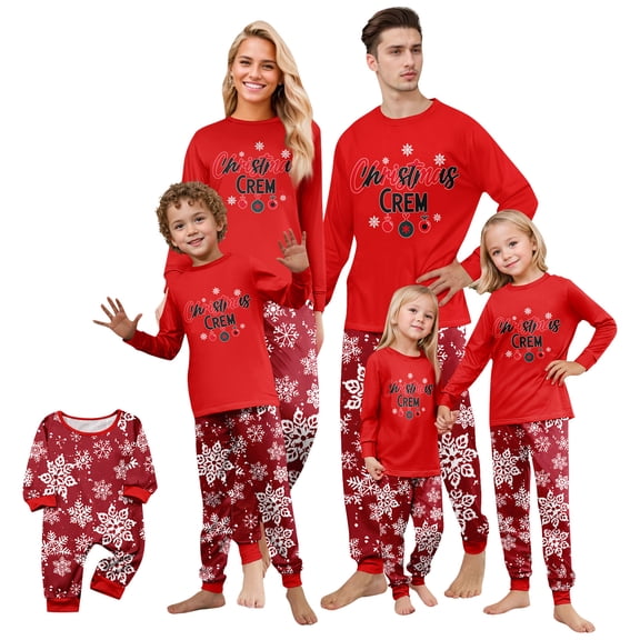 Lvotionpl 2026 Family Matching Christmas Pajamas Set, Christmas PJs for Men Women s, Long Sleeve Tops and Pants, Holiday Family Sleepwear, Xmas Pajama Sets