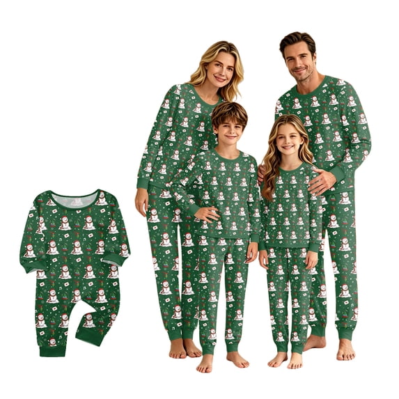 Lvotionpl 2026 Match Christmas Pjs, Matching Christmas Pajamas Long Sleeve Top & Pants Set Matching Holiday Pajama Xmas Set