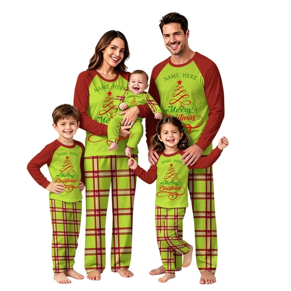 Lvotionpl 2026 Matching Family Christmas Pjs, Matching Christmas Pajamas Long Sleeve Top & Pants Set Matching Holiday Family Pajama Xmas Sets