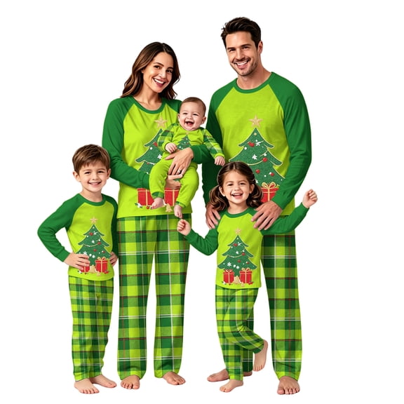 Lvotionpl 2026 Match Family Christmas Pjs, Matching Christmas Pajamas Long Sleeve Top & Pants Set Matching Holiday Family Pajama Xmas Sets