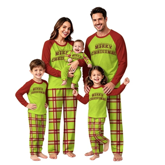 Lvotionpl 2026 Matching Family Christmas Pjs, Matching Christmas Pajamas Long Sleeve Top & Pants Set Matching Holiday Family Pajama Xmas Sets