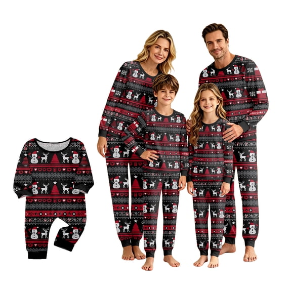 Lvotionpl 2026 Matching Family Christmas Pjs, Matching Christmas Pajamas Long Sleeve Top & Pants Set Matching Holiday Family Pajama Xmas Sets
