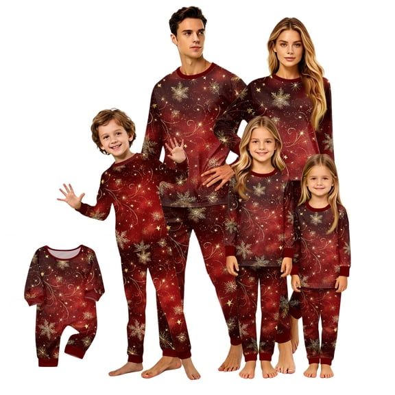 Lvotionpl 2026 Matching Family Christmas Pjs, Matching Christmas Pajamas Long Sleeve Top & Pants Set Matching Holiday Family Pajama Xmas Sets