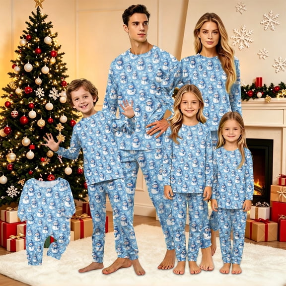 Lvotionpl 2026 Matching Family Christmas Pajamas Set, Christmas PJs Long Sleeve Top and Pants, Holiday Sleepwear, Xmas Pajama Sets