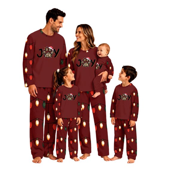 Lvotionpl 2026 Matching Family Christmas Pjs, Matching Christmas Pajamas Long Sleeve Top & Pants Set Matching Holiday Family Pajama Xmas Sets