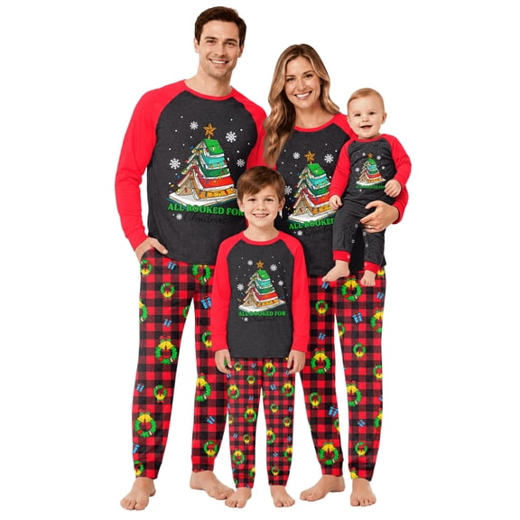 Lvotionpl Match Family Christmas Pjs, Matching Christmas Pajamas Long Sleeve Top & Pants Set Matching Holiday Family Pajama Xmas Sets