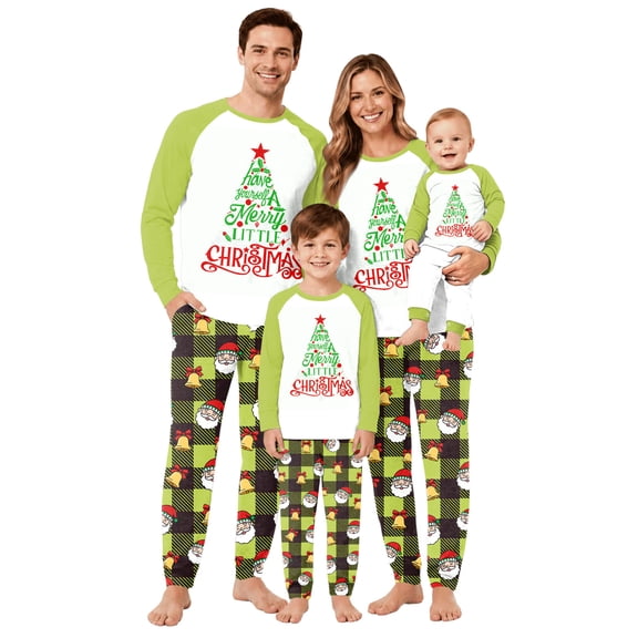 Lvotionpl Match Family Christmas Pjs, Matching Christmas Pajamas Long Sleeve Top & Pants Set Matching Holiday Family Pajama Xmas Sets